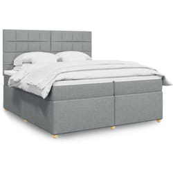 Vidaxl - Sommier À Lattes De Lit Avec Matelas Gris Clair 200x200cm Tissu