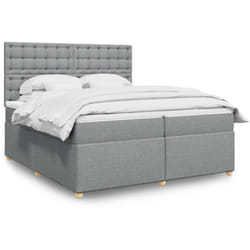 Vidaxl - Sommier À Lattes De Lit Avec Matelas Gris Clair 200x200cm Tissu