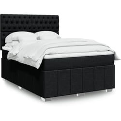 Vidaxl - Sommier À Lattes De Lit Avec Matelas Noir 140x200 Cm Tissu