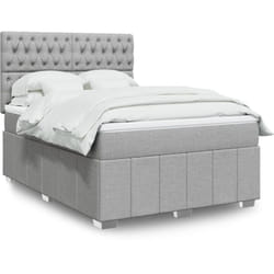 Vidaxl - Sommier À Lattes De Lit Avec Matelas Gris Clair 160x200cm Tissu