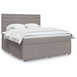 Vidaxl - Sommier À Lattes De Lit Avec Matelas Taupe 180x200 Cm Tissu