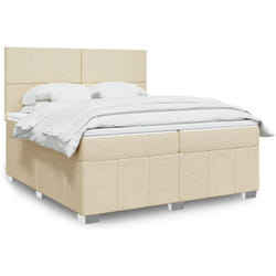 Vidaxl - Sommier À Lattes De Lit Avec Matelas Crème 200x200 Cm Tissu