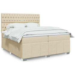 Vidaxl - Sommier À Lattes De Lit Avec Matelas Crème 200x200 Cm Tissu