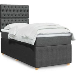 Vidaxl Sommier À Lattes De Lit Avec Matelas Gris Foncé 80x200 Cm Tissu