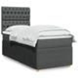vidaXL Sommier à lattes de lit et matelas Gris foncé 90x190 cm Tissu - 90 x 190 cm