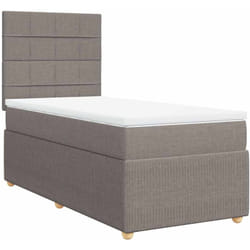 Vidaxl - Sommier À Lattes De Lit Avec Matelas Taupe 100x200 Cm Tissu