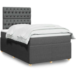 Vidaxl - Sommier À Lattes De Lit Avec Matelas Gris Foncé 120x190cm Tissu