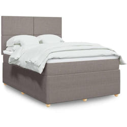 Vidaxl - Sommier À Lattes De Lit Avec Matelas Taupe 140x190 Cm Tissu