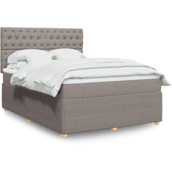 Vidaxl - Sommier À Lattes De Lit Avec Matelas Taupe 140x190 Cm Tissu