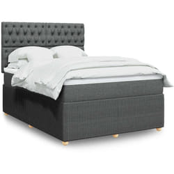 Vidaxl - Sommier À Lattes De Lit Avec Matelas Gris Foncé 140x200cm Tissu