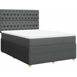 Vidaxl - Sommier À Lattes De Lit Avec Matelas Gris Foncé 160x200cm Tissu