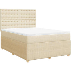 Vidaxl - Sommier À Lattes De Lit Avec Matelas Crème 160x200 Cm Tissu