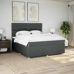 Vidaxl - Sommier À Lattes De Lit Avec Matelas Gris Foncé 180x200cm Tissu