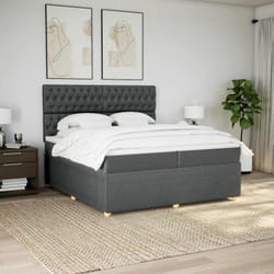 Vidaxl - Sommier À Lattes De Lit Avec Matelas Gris Foncé 200x200cm Tissu