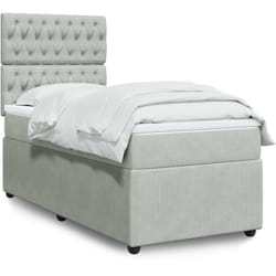 Sommier À Lattes De Lit Et Matelas Gris Clair 80x200 Cm Velours Vidaxl