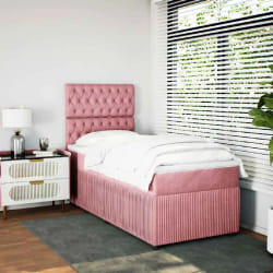 vidaXL Sommier à lattes de lit et matelas Rose 80x200 cm Velours