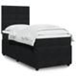 vidaXL Sommier à lattes de lit avec matelas Noir 90x190 cm Velours - 90 x 190 cm