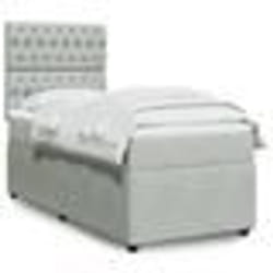 vidaXL Sommier à lattes de lit et matelas Gris clair 90x190 cm Velours - 90 x 190 cm
