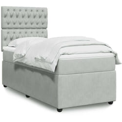 Vidaxl - Sommier À Lattes De Lit Et Matelas Gris Clair 90x200 Cm Velours