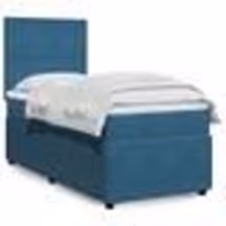 vidaXL Sommier à lattes de lit avec matelas bleu 100x200 cm - 100 x 200 cm