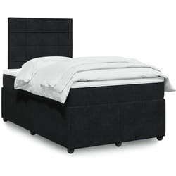 Vidaxl - Sommier À Lattes De Lit Avec Matelas Noir 120x190 Cm Velours