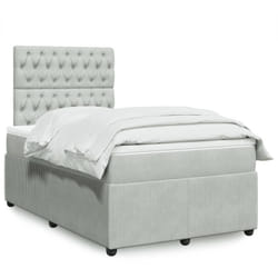 Vidaxl - Sommier À Lattes De Lit Et Matelas Gris Clair 120x190cm Velours