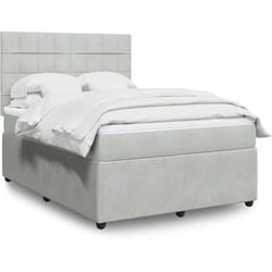 Vidaxl - Sommier À Lattes De Lit Et Matelas Gris Clair 140x190cm Velours
