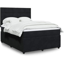 Vidaxl - Sommier À Lattes De Lit Avec Matelas Noir 140x190 Cm Velours