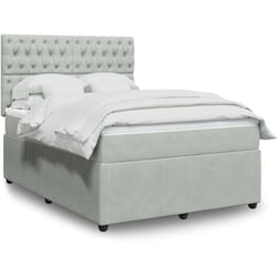 Vidaxl - Sommier À Lattes De Lit Et Matelas Gris Clair 140x190cm Velours