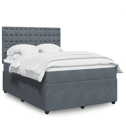 Vidaxl - Sommier À Lattes De Lit Et Matelas Gris Foncé 140x190cm Velours