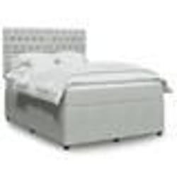 vidaXL Sommier à lattes de lit et matelas Gris clair 160x200cm Velours - 160 x 200 cm