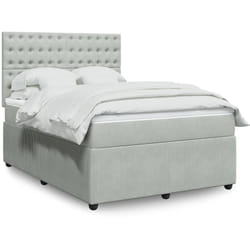 Vidaxl - Sommier À Lattes De Lit Et Matelas Gris Clair 160x200cm Velours