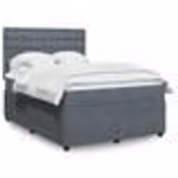 vidaXL Sommier à lattes de lit et matelas Gris foncé 160x200cm Velours - 160 x 200 cm