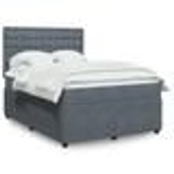 vidaXL Sommier à lattes de lit et matelas Gris foncé 160x200cm Velours - 160 x 200 cm