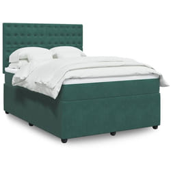 Vidaxl - Sommier À Lattes De Lit Et Matelas Vert Foncé 160x200cm Velours