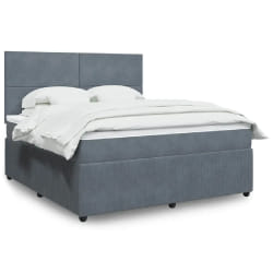 vidaXL Sommier à lattes de lit et matelas Gris foncé 180x200cm Velours