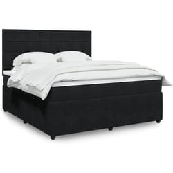 Vidaxl - Sommier À Lattes De Lit Avec Matelas Noir 180x200 Cm Velours