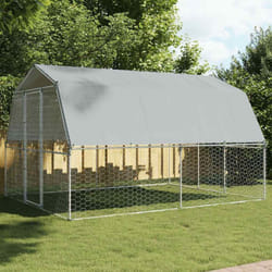 Cages pour chiens 2 pcs toit et porte argenté acier galvanisé Vidaxl