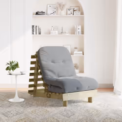 Ce canapé-lit futon en bois avec dossier réglable, vous permettant de vous asseoir ou de vous allonger, est idéal pour votre  ...