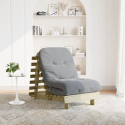 Canapé-lit futon avec matelas 70x206x11 cm bois de pin imprégné - Vidaxl