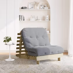 Ce canapé-lit futon en bois avec dossier réglable, vous permettant de vous asseoir ou de vous allonger, est idéal pour votre  ...