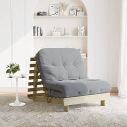 Canapé-lit futon avec matelas 90x206x11 cm bois de pin imprégné - Vidaxl