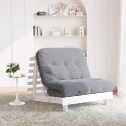 Ce canapé-lit futon en bois avec dossier réglable, vous permettant de vous asseoir ou de vous allonger, est idéal pour votre  ...