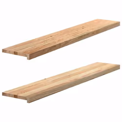 vidaXL Appuis de fenêtre 2 pcs non traité 140x25x2cm bois chêne massif 4009107