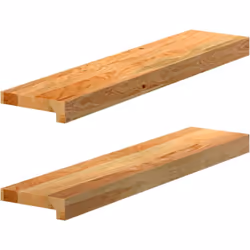 vidaXL Appuis de fenêtre 2 pcs marron clair bois de chêne massif