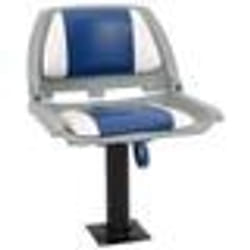 vidaXL Ensemble de sièges de bateau pliables 2 pcs bleu et blanc