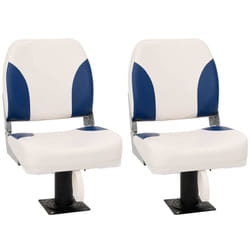 Ensemble de sièges de bateau pliables 4 pcs bleu et blanc vidaXL