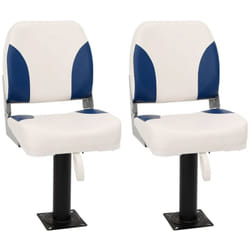 Vidaxl - Ensemble de sièges de bateau pliables 4 pcs bleu et blanc