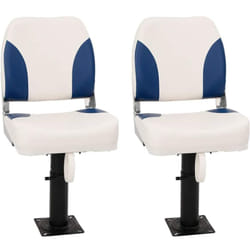 Vidaxl - Ensemble de sièges de bateau pliables 4 pcs bleu et blanc