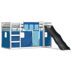 vidaXL Lit superposé sans matelas avec toboggan et rideaux 90x190 cm - 90 x 190 cm